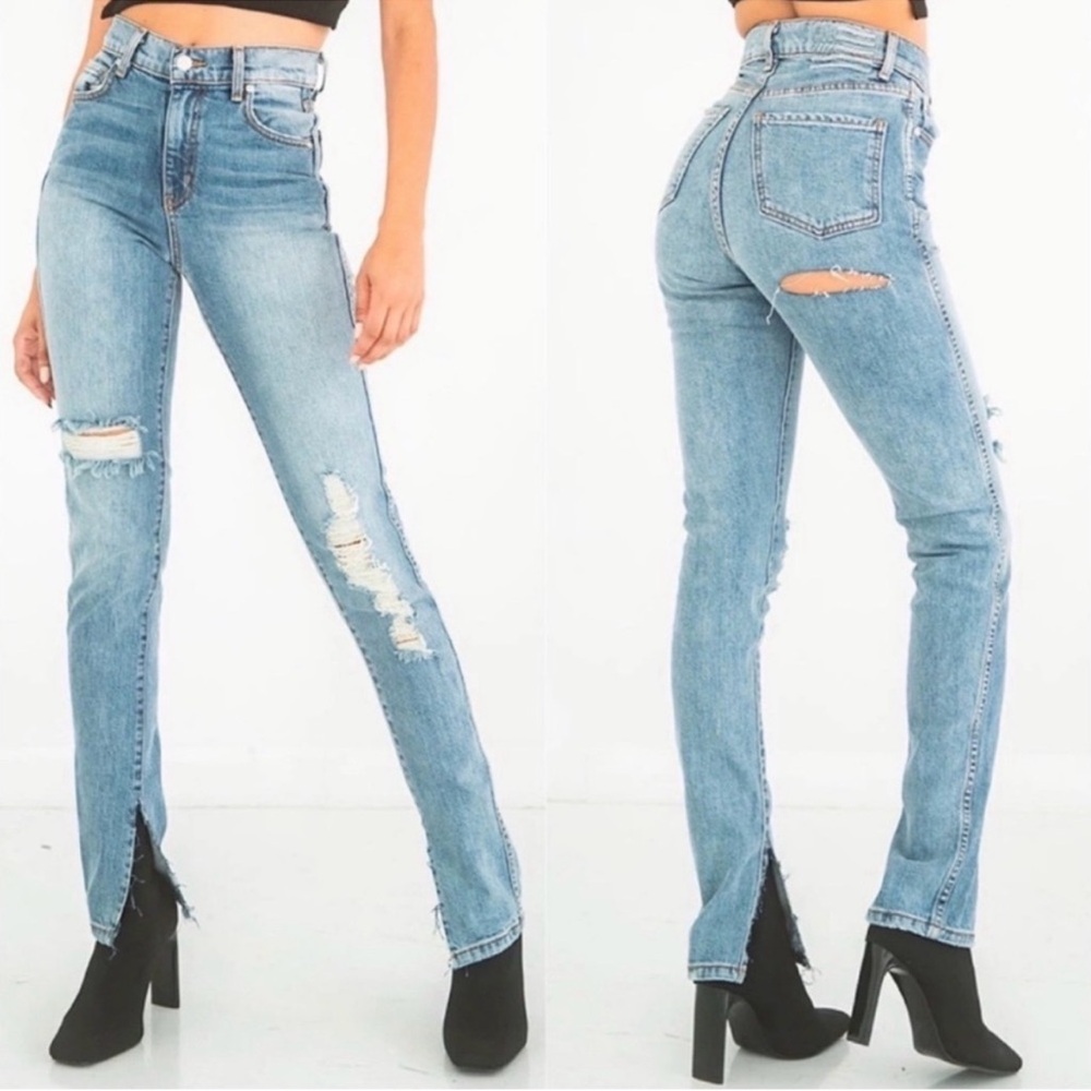 Revice Hello Lover Jeans| Women's Distressed Blue Jeans